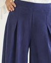 Suede Wide Pants Navy C170