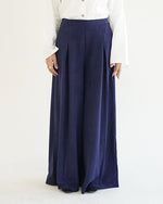 Suede Wide Pants Navy C170