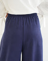 Suede Wide Pants Navy C170