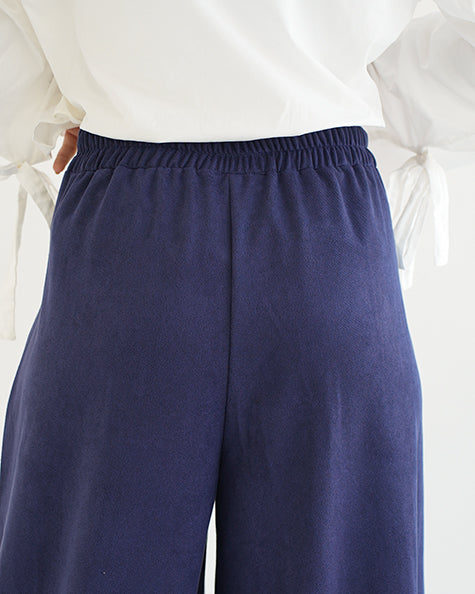 Suede Wide Pants Navy C170
