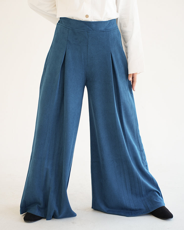 Suede Wide Pants Teal C170