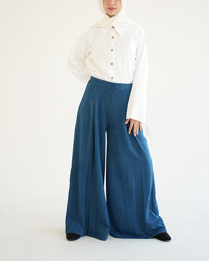 Suede Wide Pants Teal C170