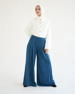Suede Wide Pants Teal C170