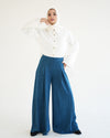 Suede Wide Pants Teal C170