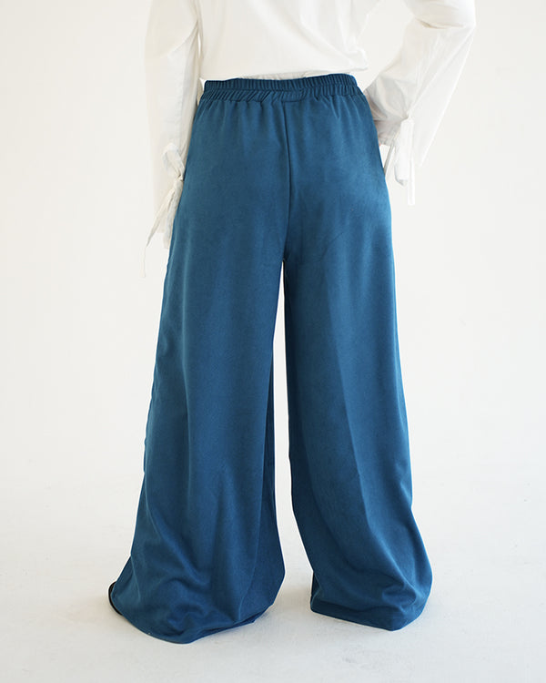 Suede Wide Pants Teal C170