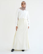 Corduroy Maxi Skirt Offwhite C203