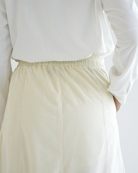 Corduroy Maxi Skirt Offwhite C203