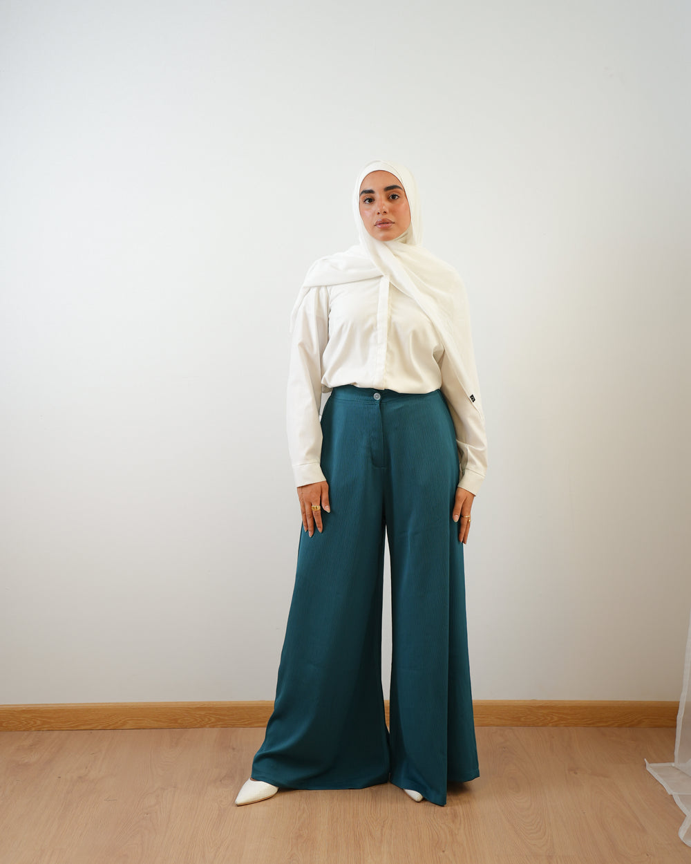 Wide Leg Pants Blue Teal C1201