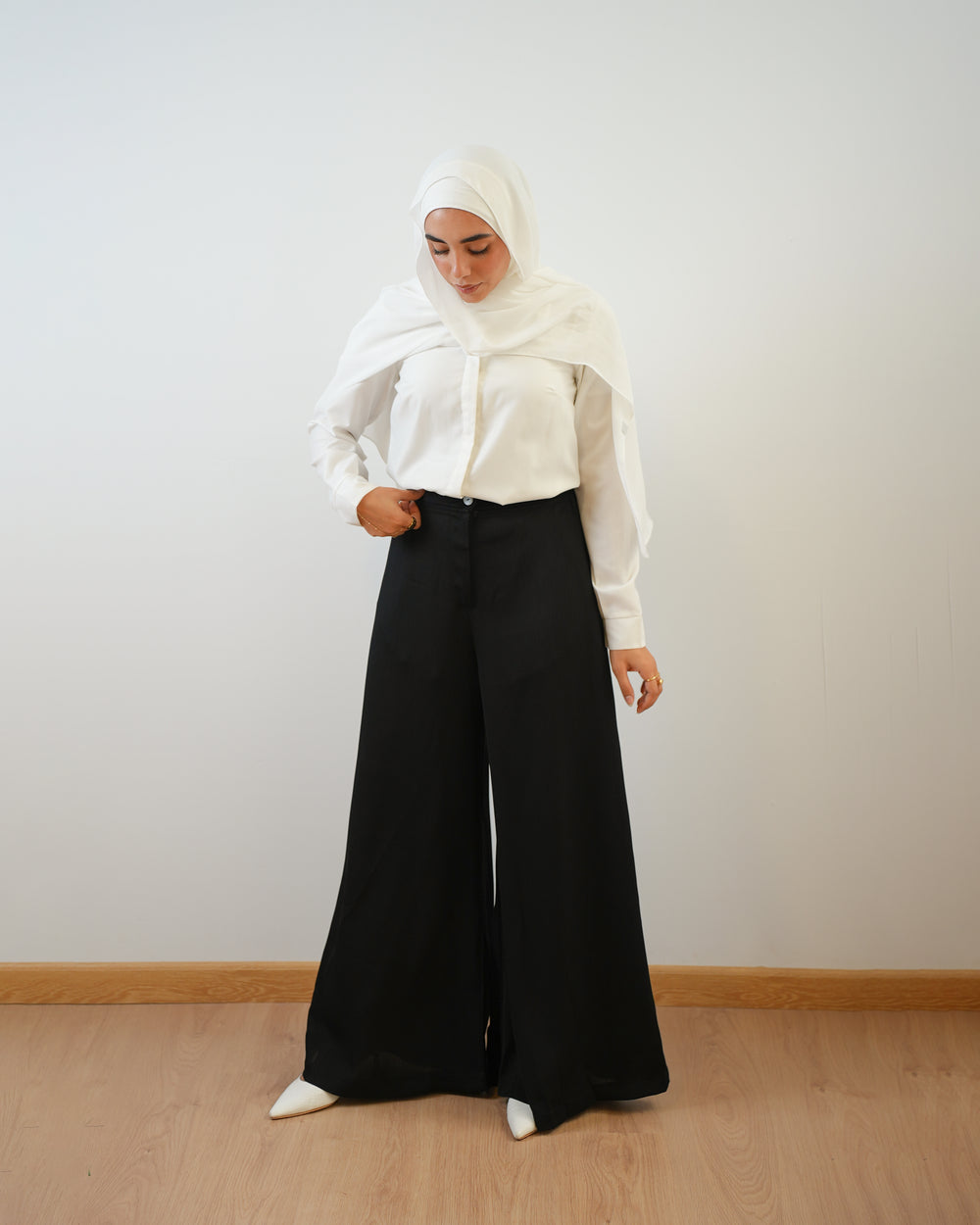 Wide Leg Pants Black C1201