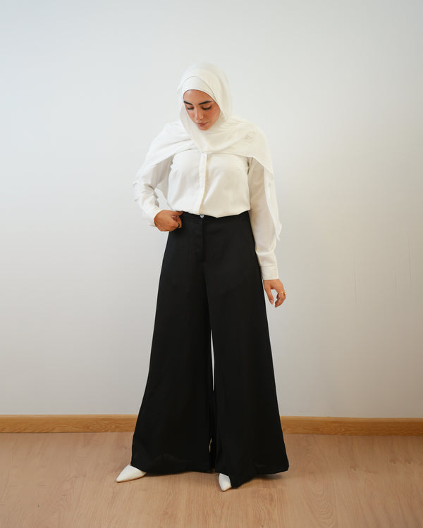 Wide Leg Pants Black C1201