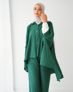 Over Sized Poncho and Pants Set Teal C11063