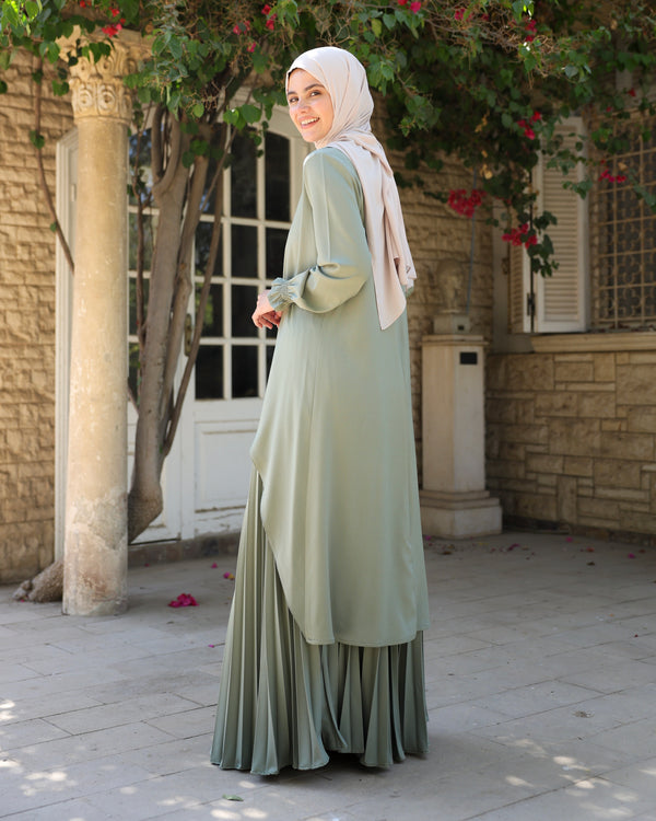 High Low Wrap Shirt Light Green C286