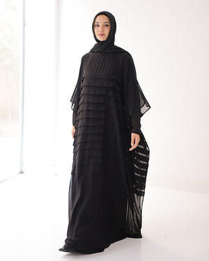 Free Size Pleated Cape Black C185