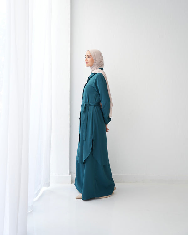 Wide Leg Pants Blue Teal C1201