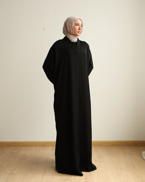 The Lace- Back Free Size Abaya Black C2730