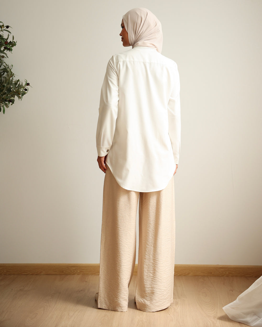 Linen Blend Pants Beige C11063