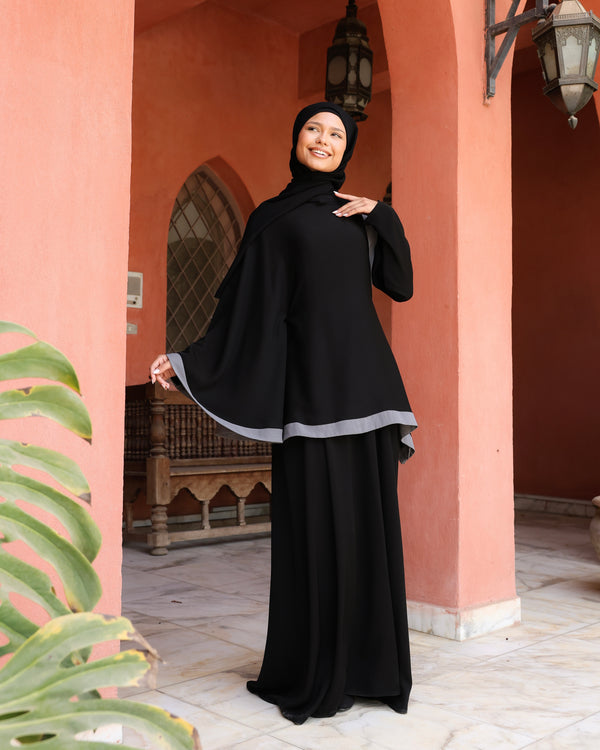 The Silk Abaya Cape Set C88