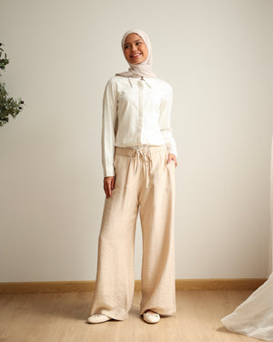 Linen Blend Pants Beige C11063
