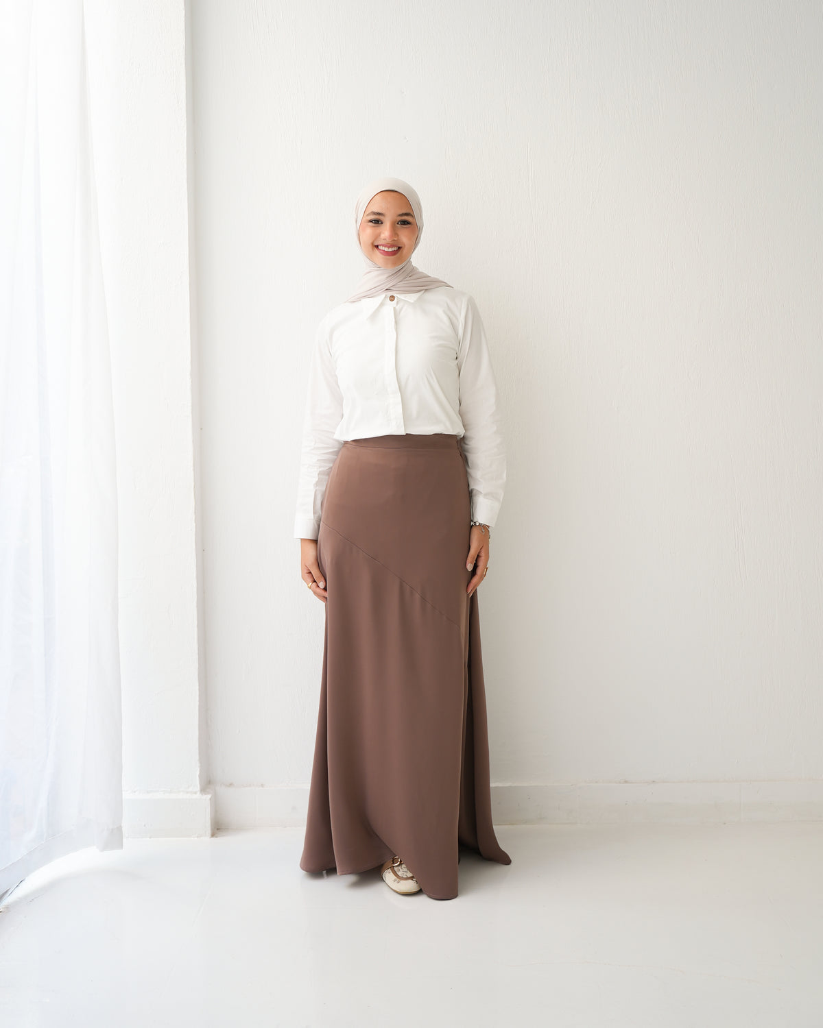 A-Line Maxi Skirt Cafe C171