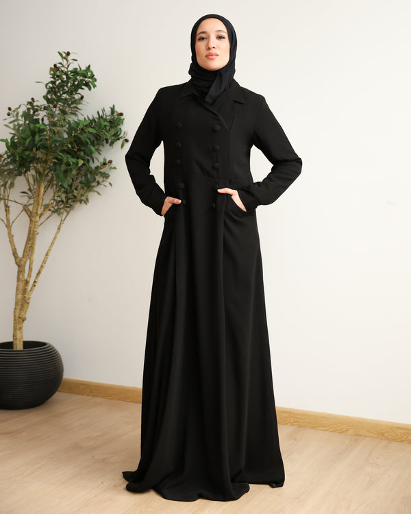 The Double-Breasted Tailored Abaya C72