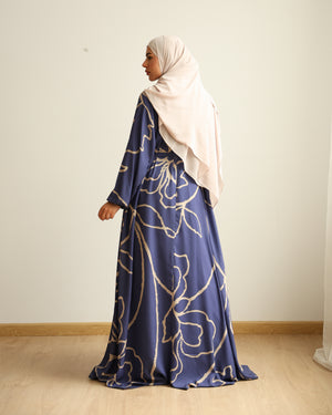 Printed Maxi Dress Blue Navy C282