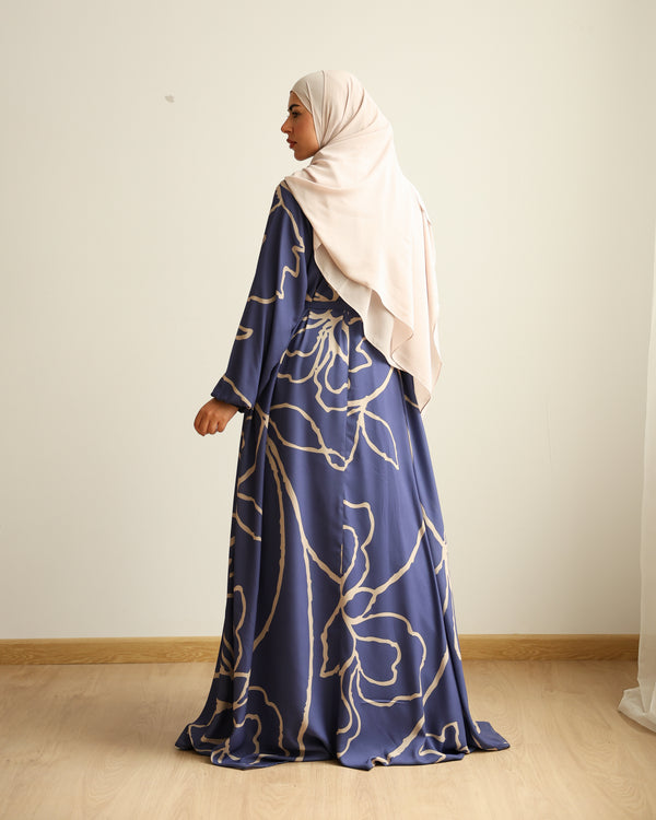 Printed Maxi Dress Blue Navy C282