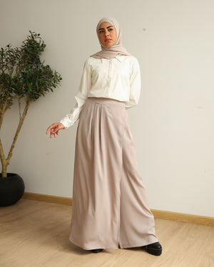 Wrap Skirt Pants Beige C284
