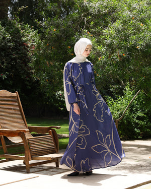 Printed Maxi Dress Blue Navy C282