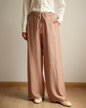 Linen Blend Pants Cafe C11063