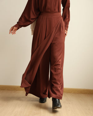 Wrap Skirt Pants Rust C284