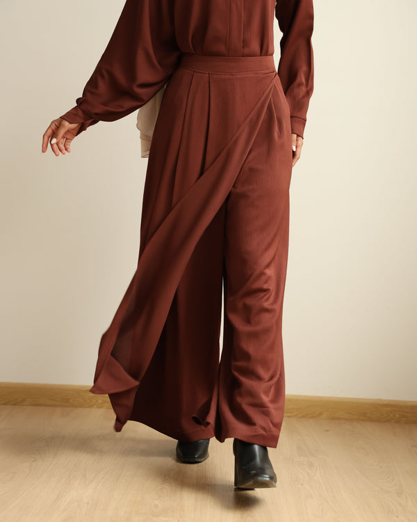 Wrap Skirt Pants Rust C284