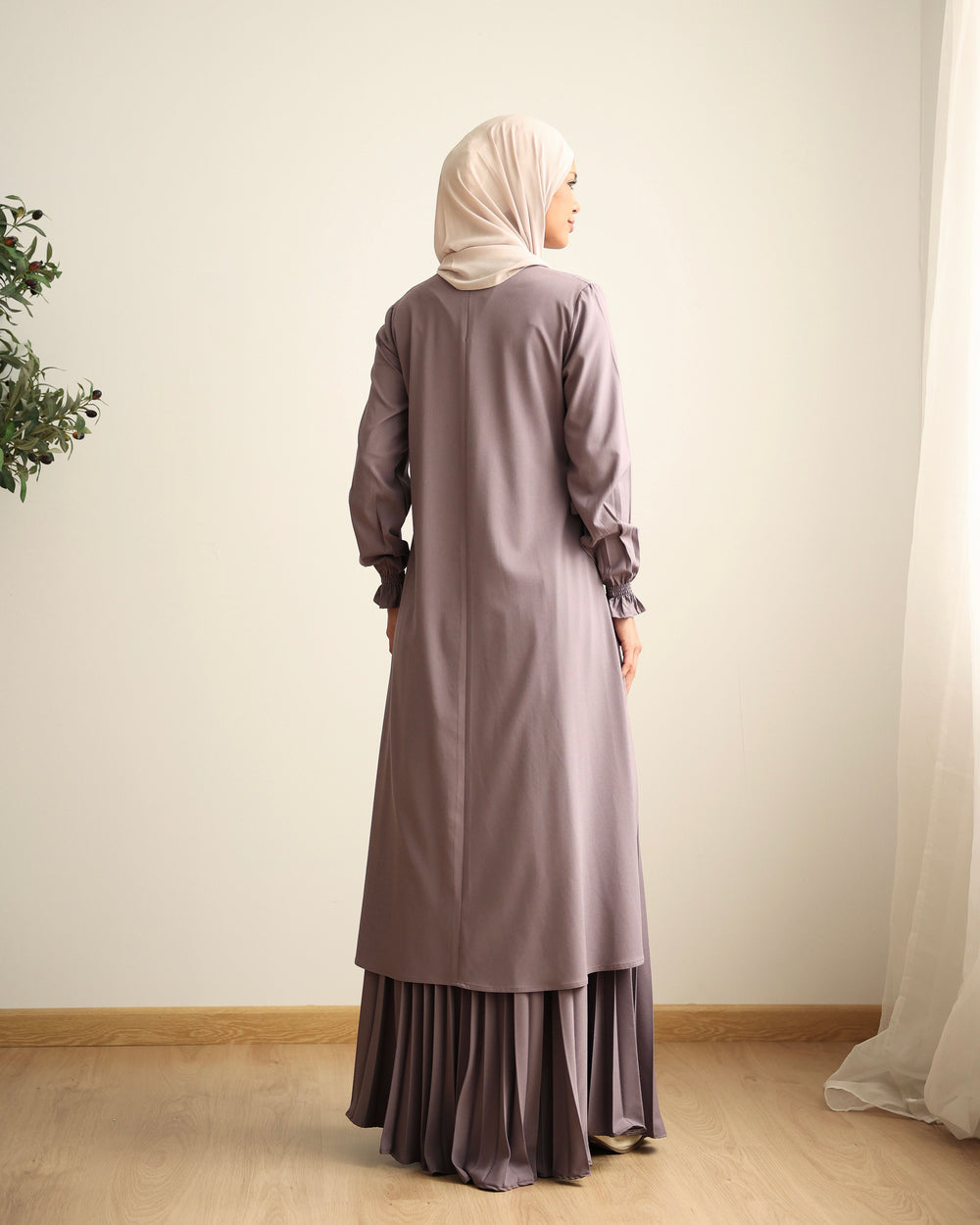 High Low Wrap Shirt Mauve C286