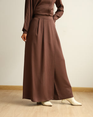 Wrap Skirt Pants Brown C284