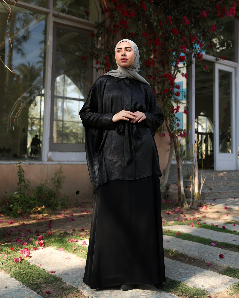 Shimmer Free Size Blouse Black C2232