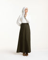 Linen Maxi Skirt Olive C119