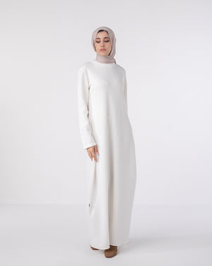 Basic Rib Dress Offwhite C166