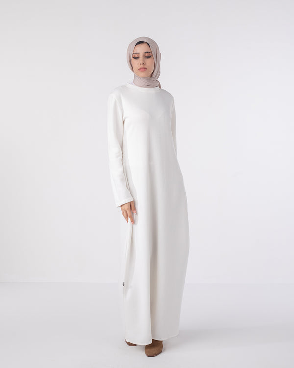 Basic Rib Dress Offwhite C166