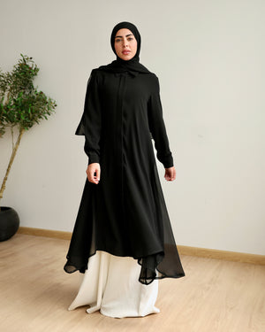 Shirt Dress With Front Buttons Black C1450