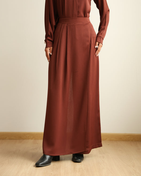 Wrap Skirt Pants Rust C284