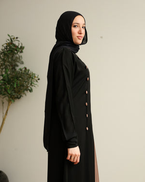 The Parallel Cafe Button Abaya C278