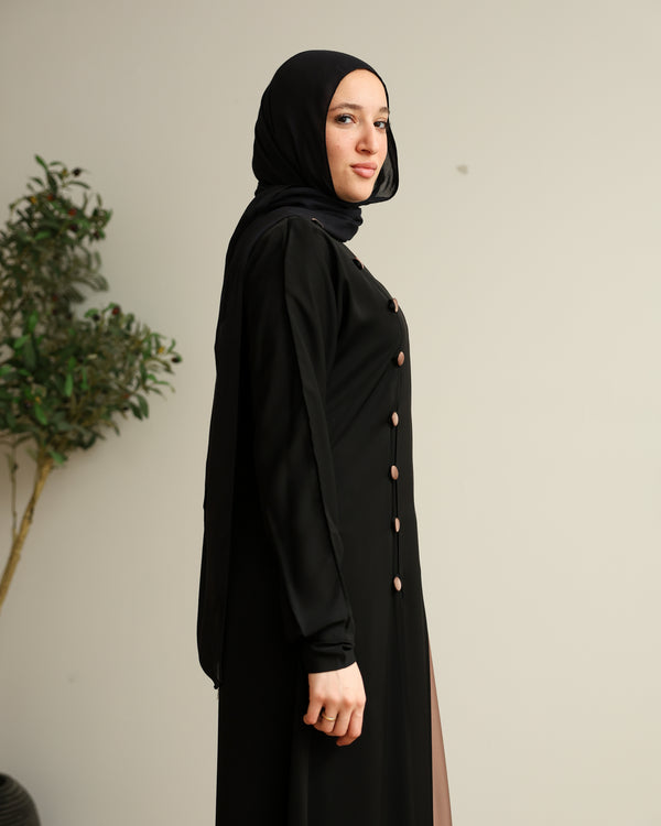 The Parallel Cafe Button Abaya C278