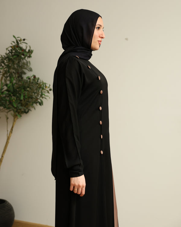 The Parallel Cafe Button Abaya C278