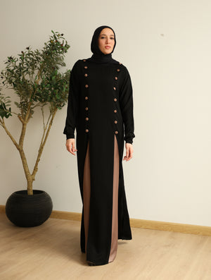 The Parallel Cafe Button Abaya C278