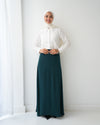 A-Line Maxi Skirt Green Teal C171