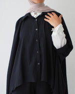 Over Sized Poncho and Pants Set Black C11063