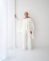 Over Sized Poncho and Pants Set Offwhite C11063