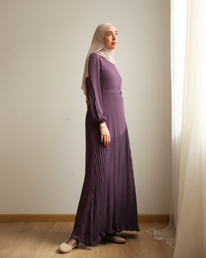 Pleated Chiffon Dress Mauve C74