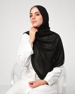 Soft Cotton Chiffon Scarf Black