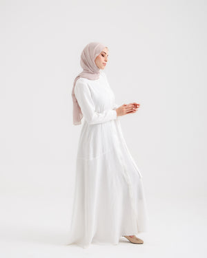Front Buttoned Linen Dress Off-white C86