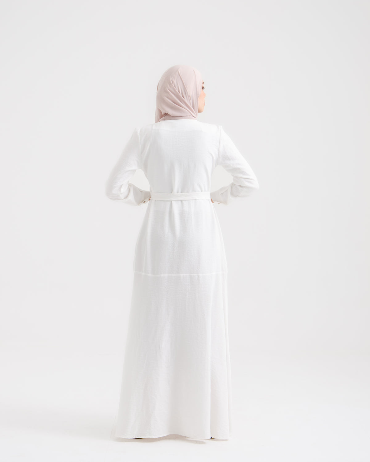 Front Buttoned Linen Dress Off-white C86